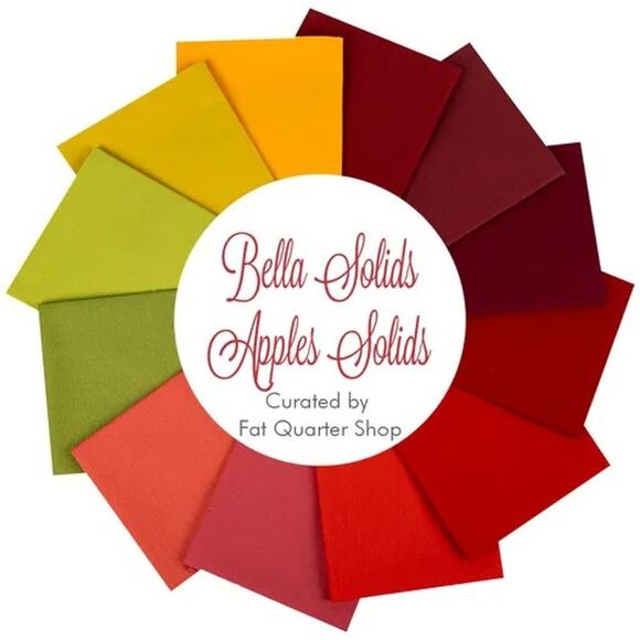 Bella Solids Apples Solids Fat Quarter Bundle for Moda - Picture 1 of 4